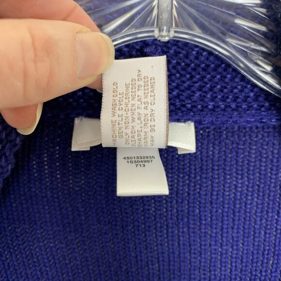 Chicos Womens 1 M Cardigan Sweater Open Front Spring Casual Office Blue Rayon - Picture 8 of 12